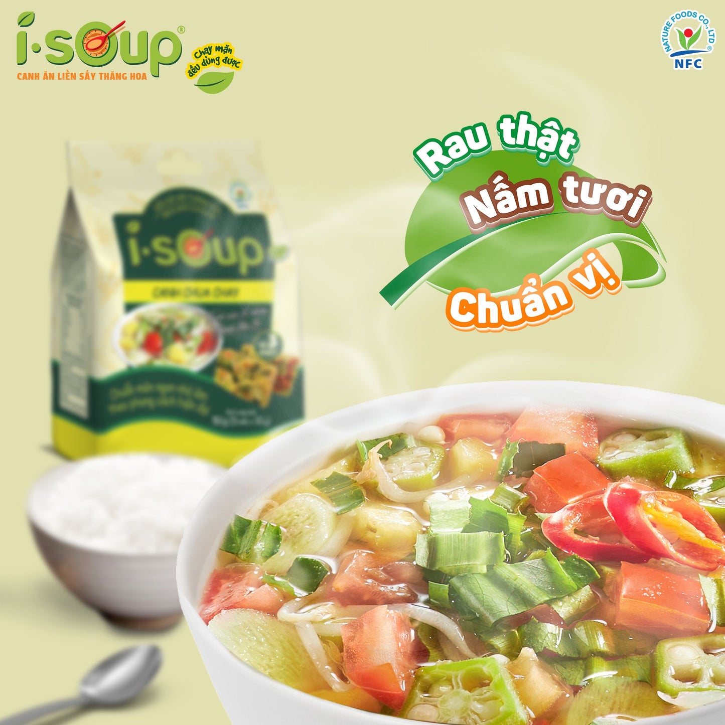 Canh Chua Chay Ăn Liền ISOUP 50g 05 Viên - Viên Sấy Thăng Hoa