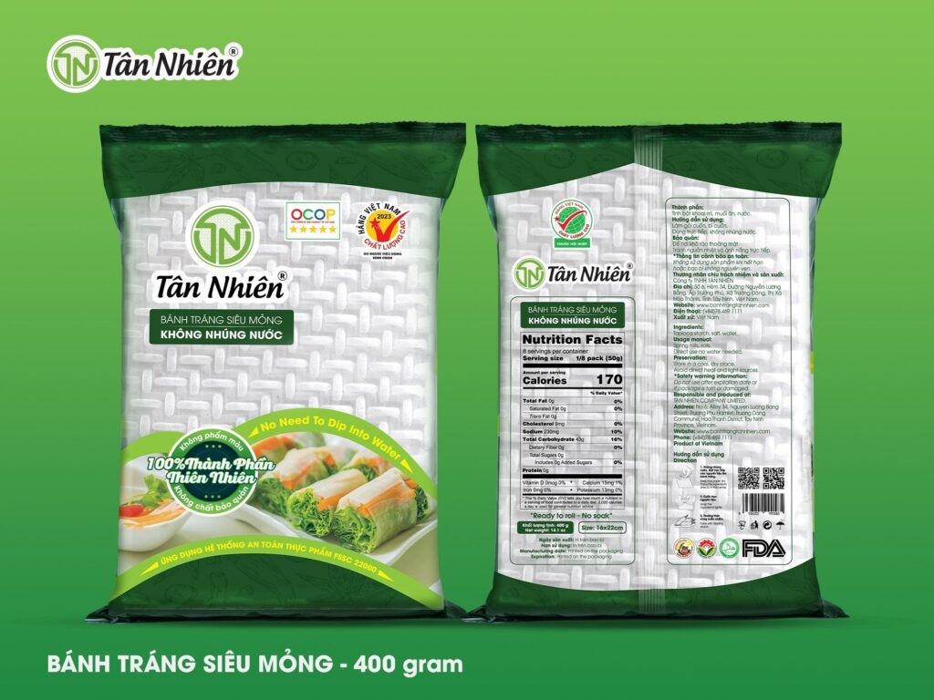 Bánh Tráng Không Nhúng Tân Nhiên 400g