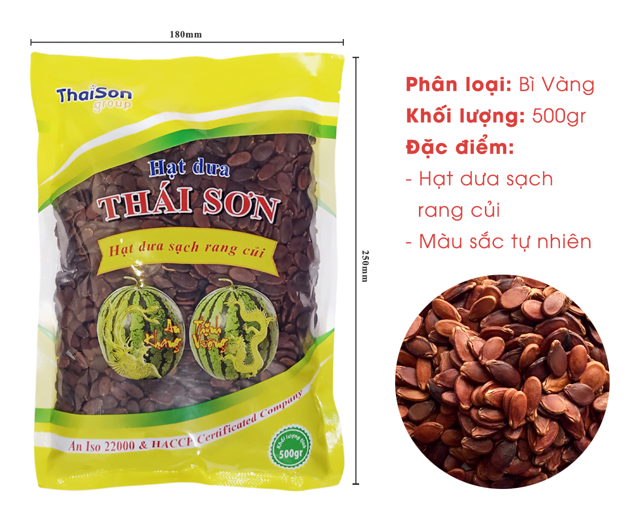 Hạt Dưa Thái Sơn Bì Vàng 500g