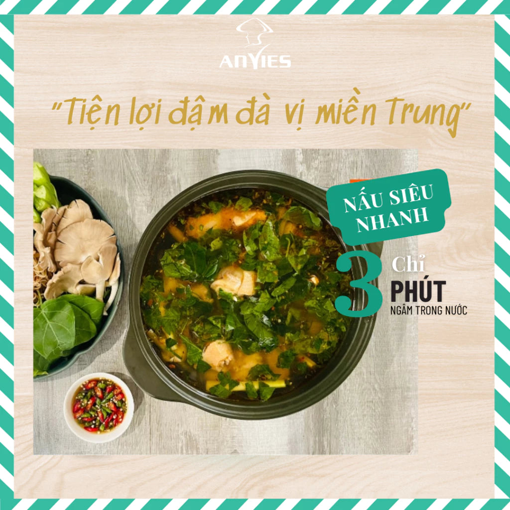 Set Lẩu Nấm Lá Giang Ớt Xiêm Anvies 65g
