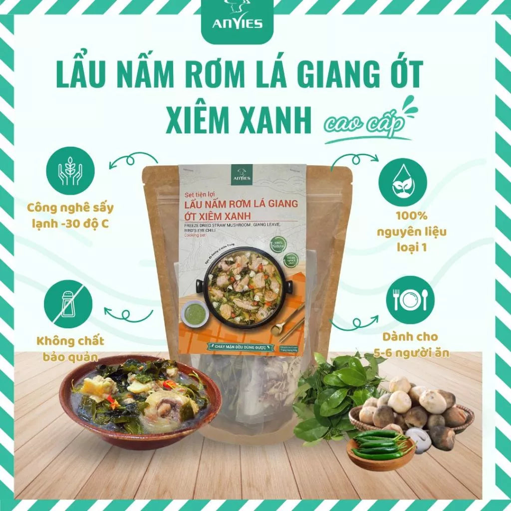 Set Lẩu Nấm Lá Giang Ớt Xiêm Anvies