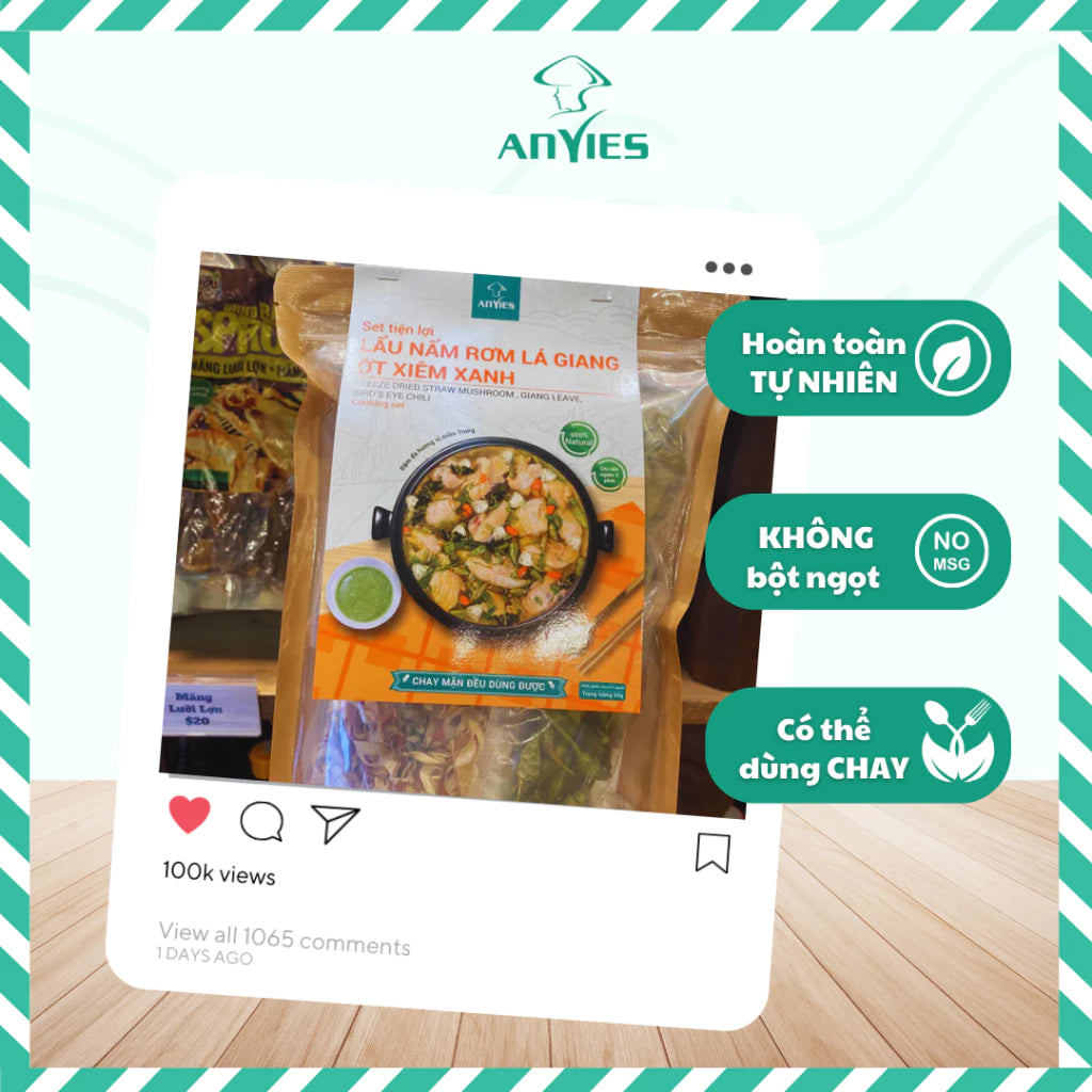 Set Lẩu Nấm Lá Giang Ớt Xiêm Anvies