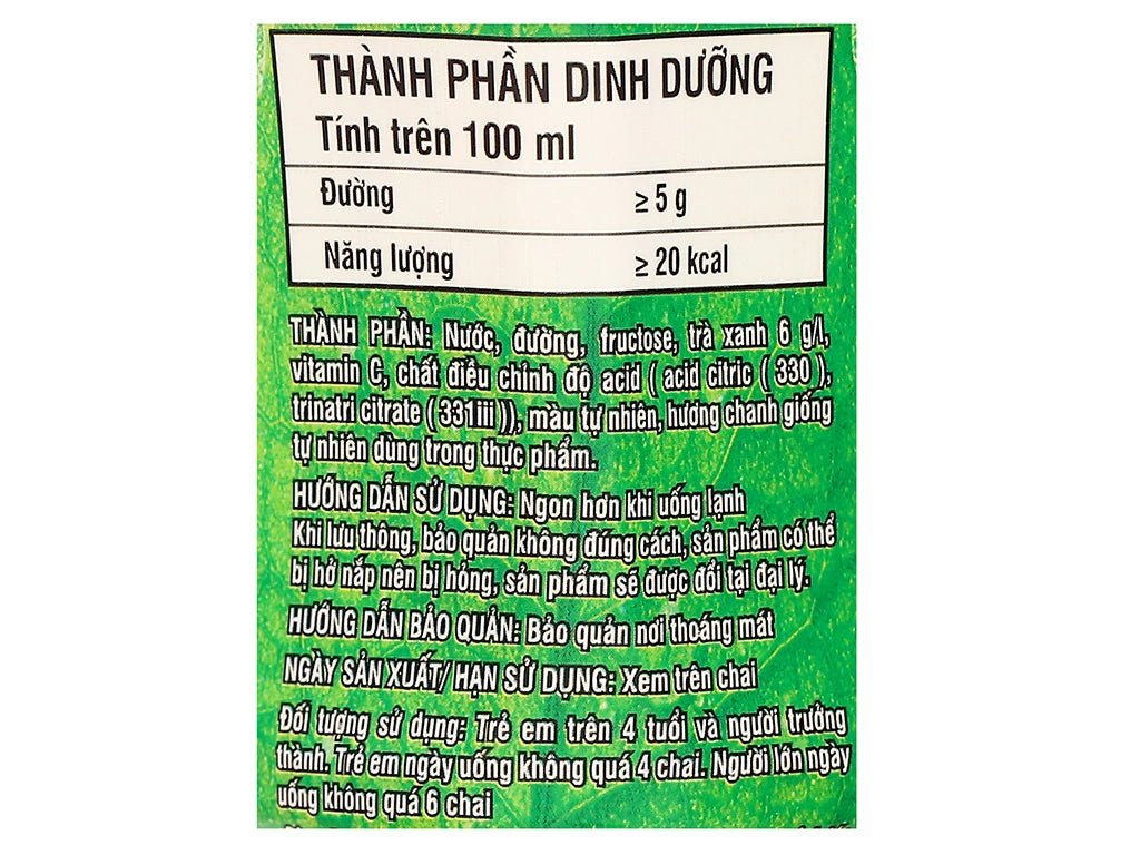 Trà Xanh Không Độ ( Thùng 24 Chai )