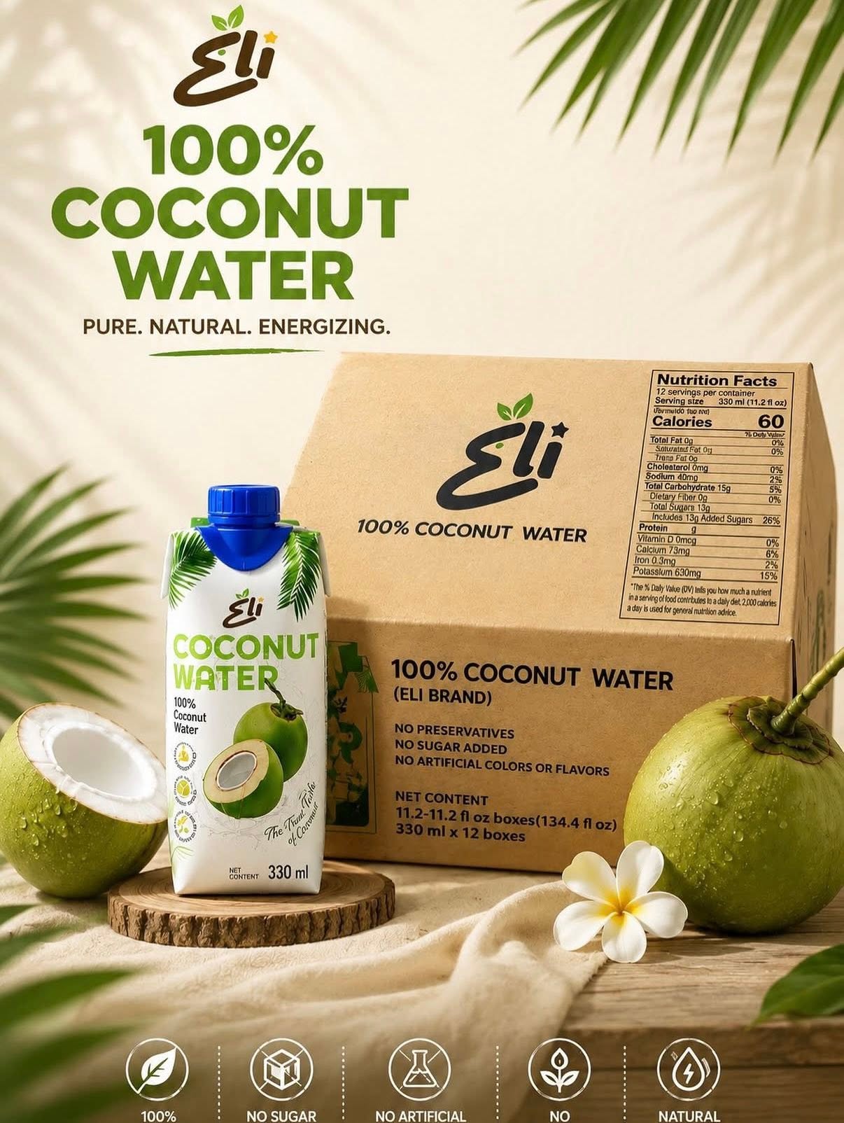Nước Dừa Thái Lan ( Thùng 12 Hộp ) | Coconut Water 100%