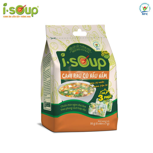 Canh Rau Củ Nấu Nấm Ăn Liền ISOUP 35g 05 Viên - Viên Thăng Hoa
