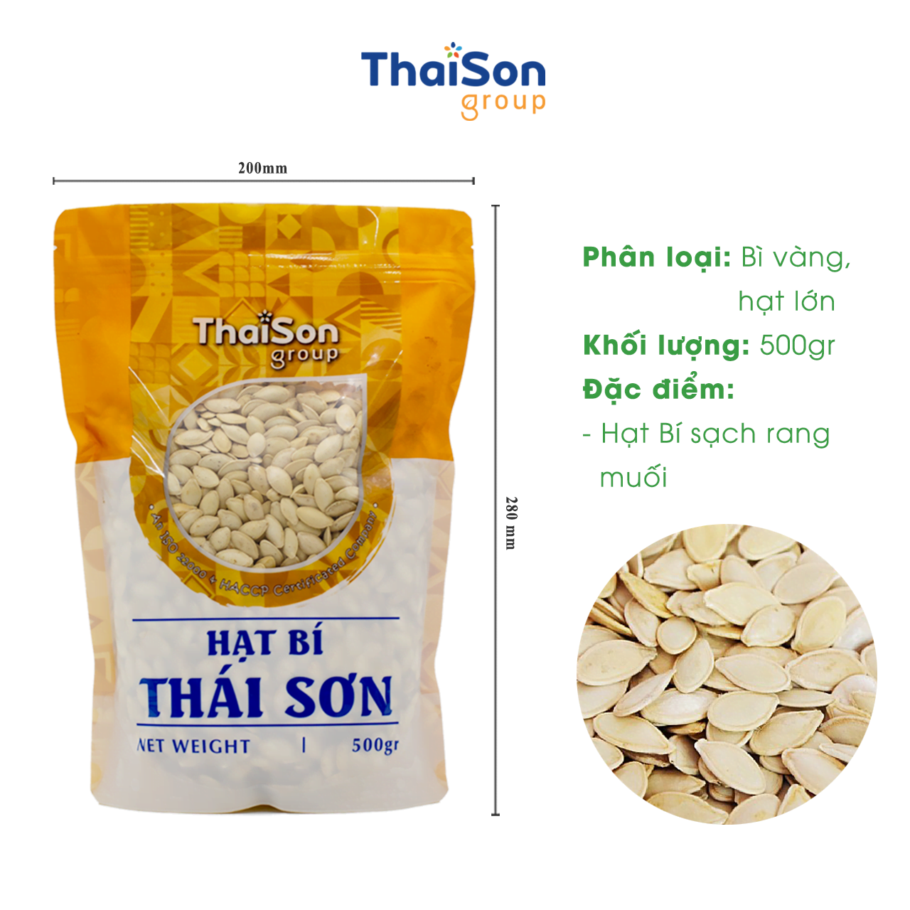 Hạt Bí Thái Sơn Gói 500g