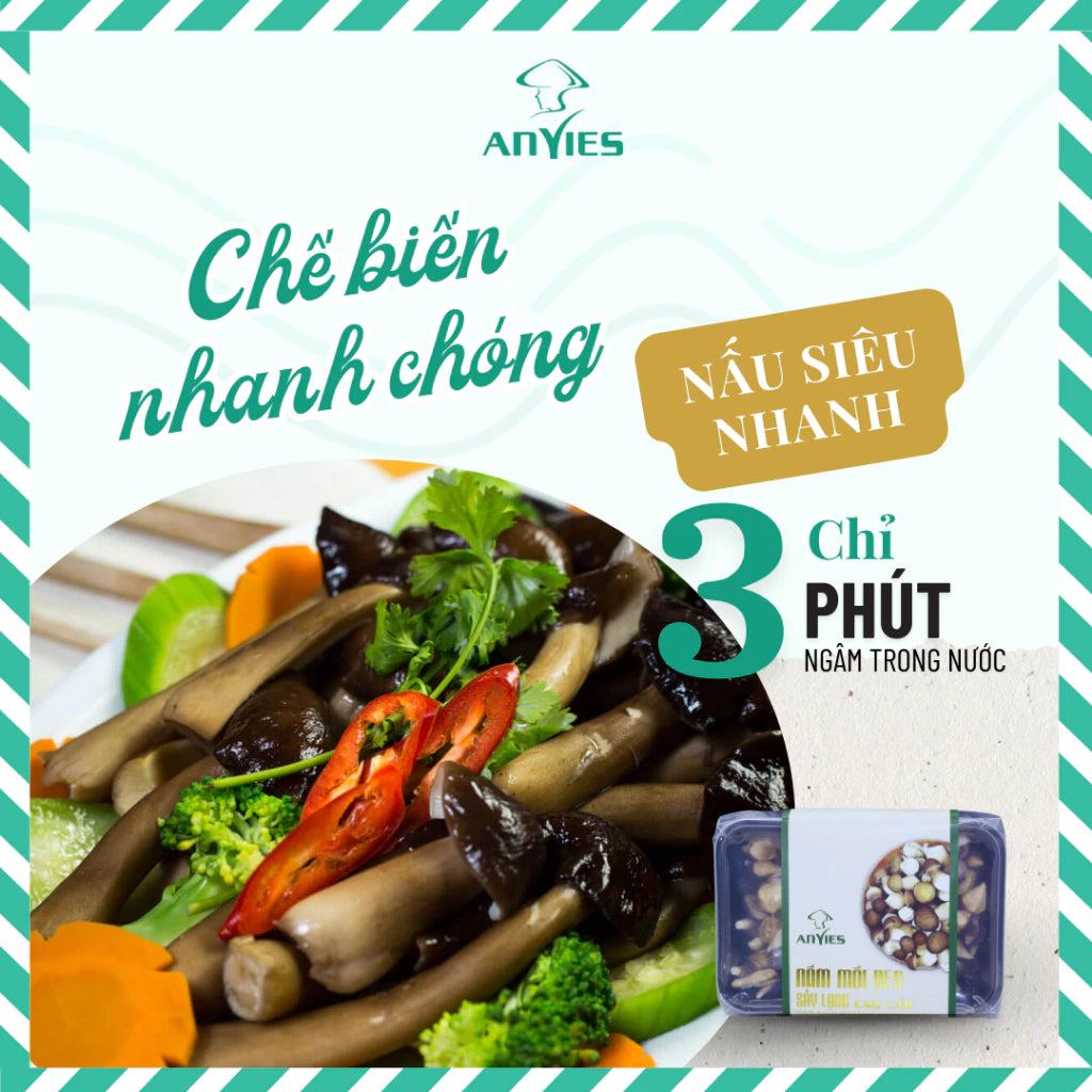 Nấm Mối Đen Sấy Lạnh Anvies 50g