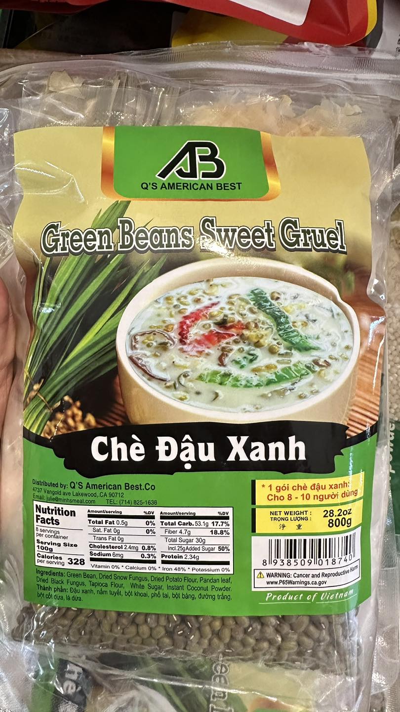 Set Chè Đậu Xanh Q'S American 800g