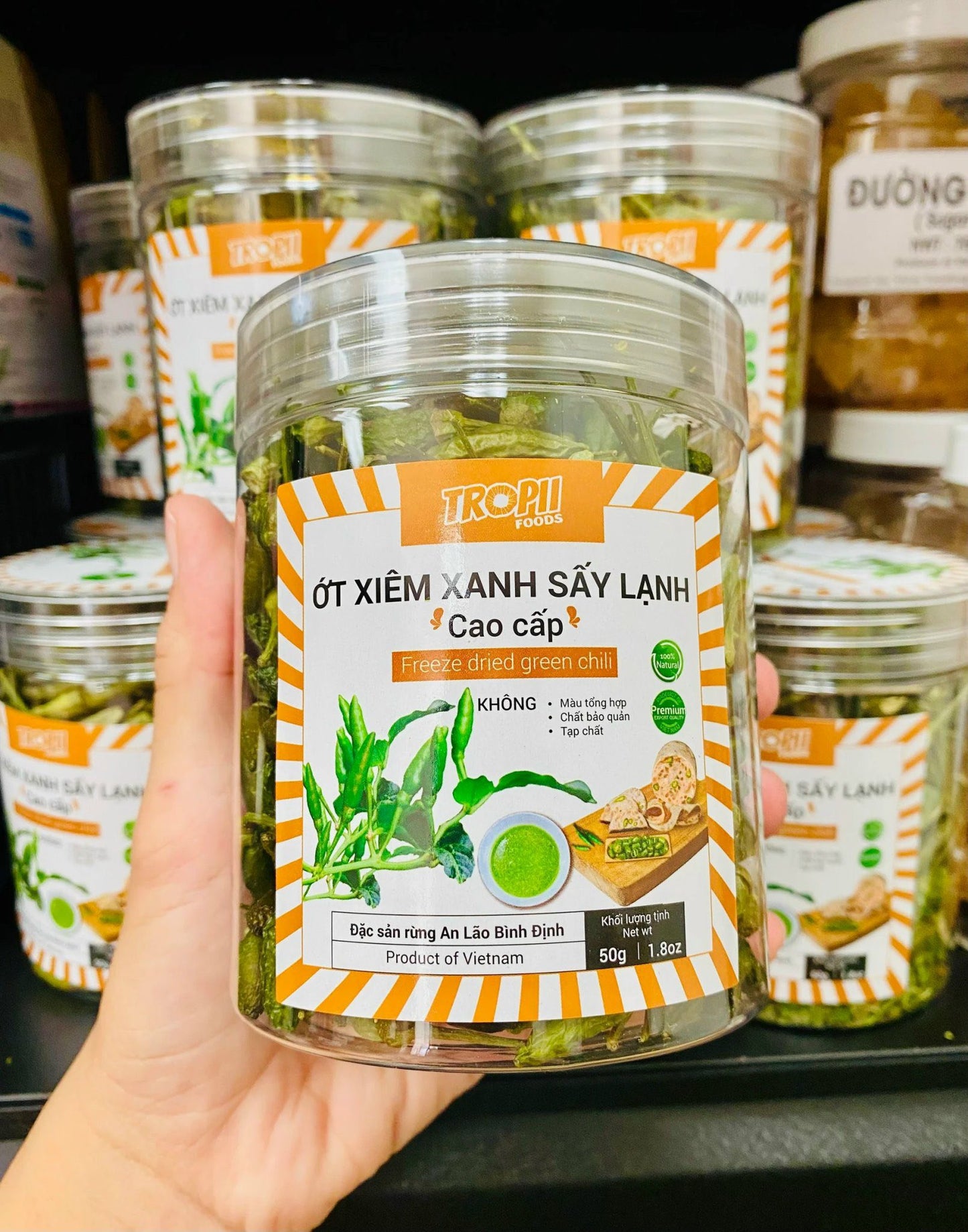 Ớt Xiêm Xanh Sấy Lạnh Anvies 1.8 oz